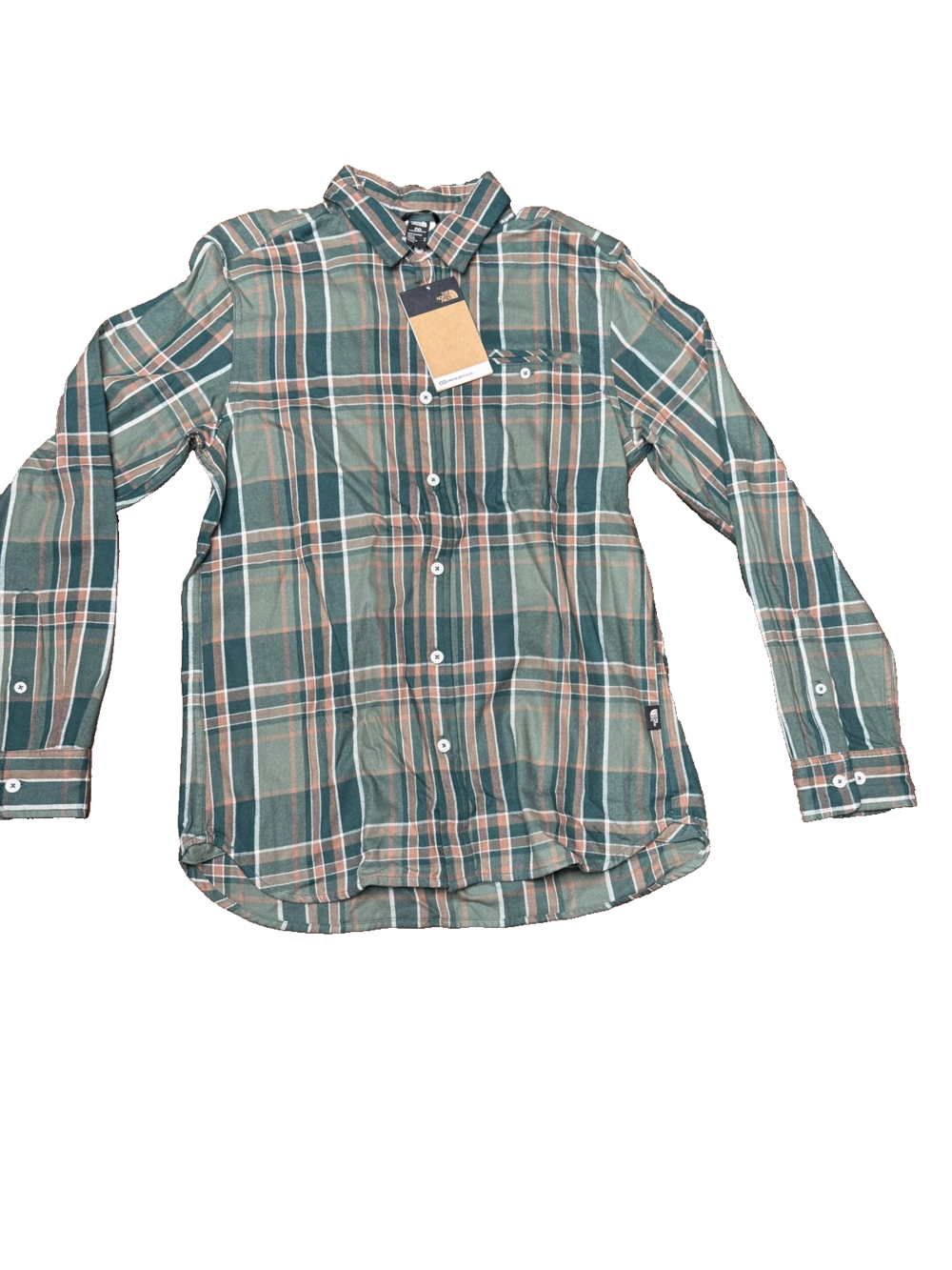 The North Face Shirt Mens Medium Green Plaid Junction Woven Long Sleeve Cotton